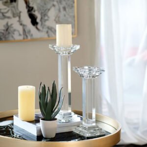 Image of CRYSTAL PILLAR CANDLE HOLDER 02