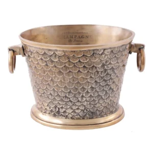 Image of Solid Brass Fish Scale Decoration Ice Bucket