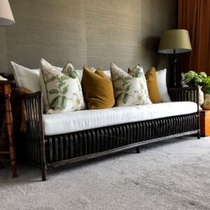 Image of Walnut Rattan Three Seater Sofa