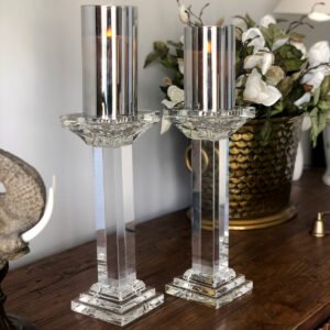 Image of Solid Crystal Candlesticks