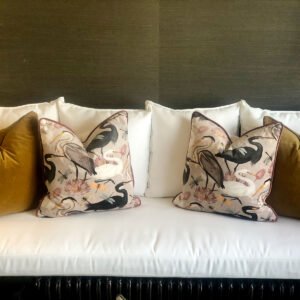 heron cushions set gold