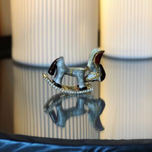 Image of horse trinket box open side