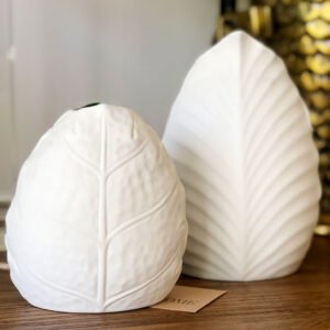 Image of Matt White Leaf Vases