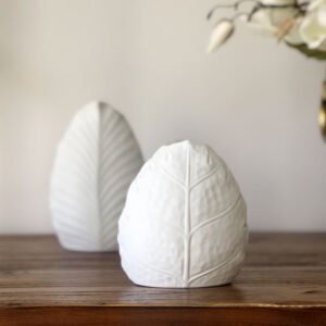 Image of Matt White Leaf Vases